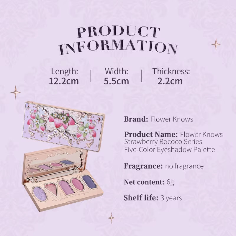 Strawberry Rococo Series Five-Color Eyeshadow Palette