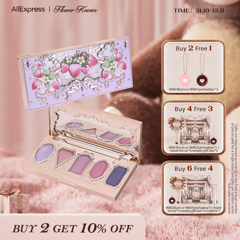 Strawberry Rococo Series Five-Color Eyeshadow Palette