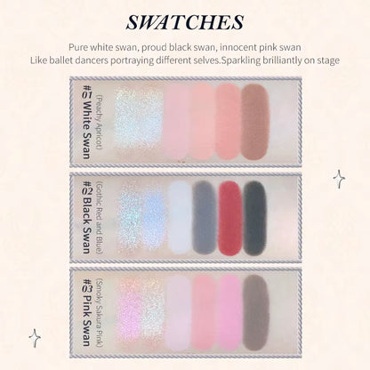 Swan Ballet Series Six-Color Eyeshadow Palette Delicate Matte Glow Shimmer