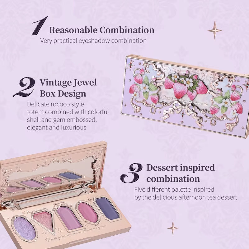 Strawberry Rococo Series Five-Color Eyeshadow Palette
